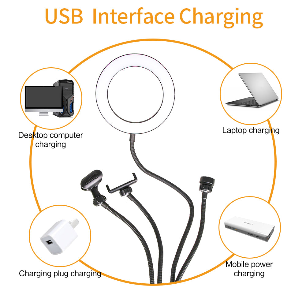 6&quot; 4 in 1 Desktop Clip Light Set Selfie Ring Light