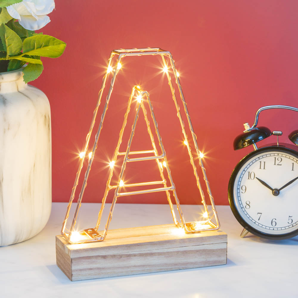 Light Up Letter A Wire Frame Light - Stereotech