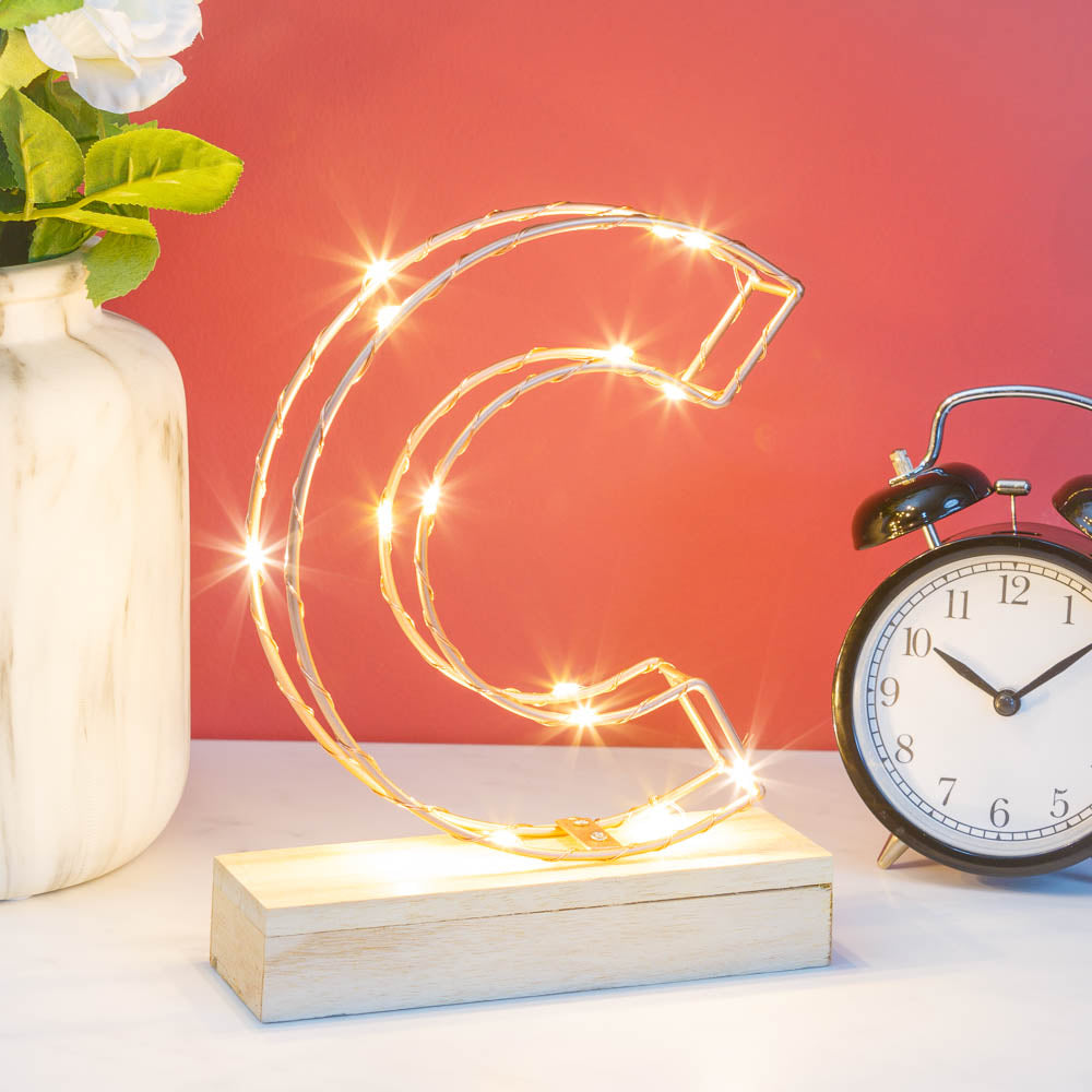 Light Up Letter C Wire Frame Light - Stereotech