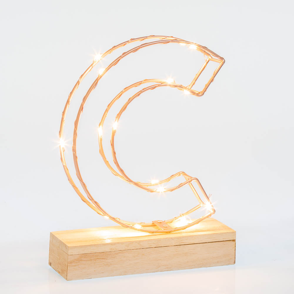 Light Up Letter C Wire Frame Light - Stereotech
