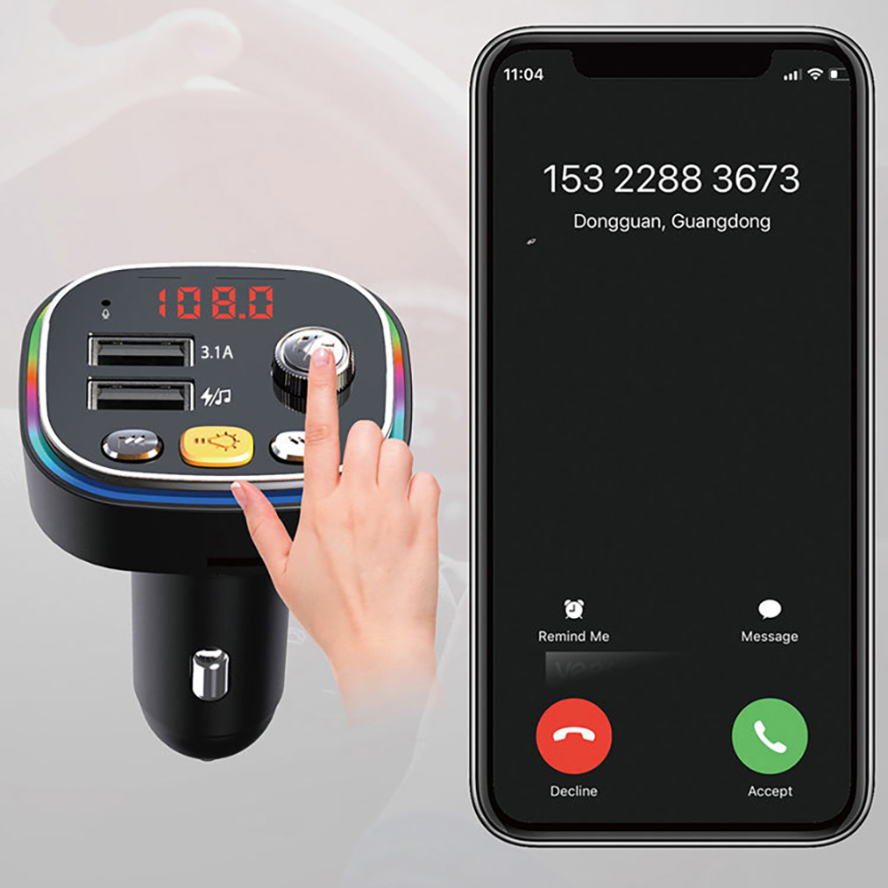 Handsfree Bluetooth MP3 Player Dual USB Fast Car Charger - Stereotech