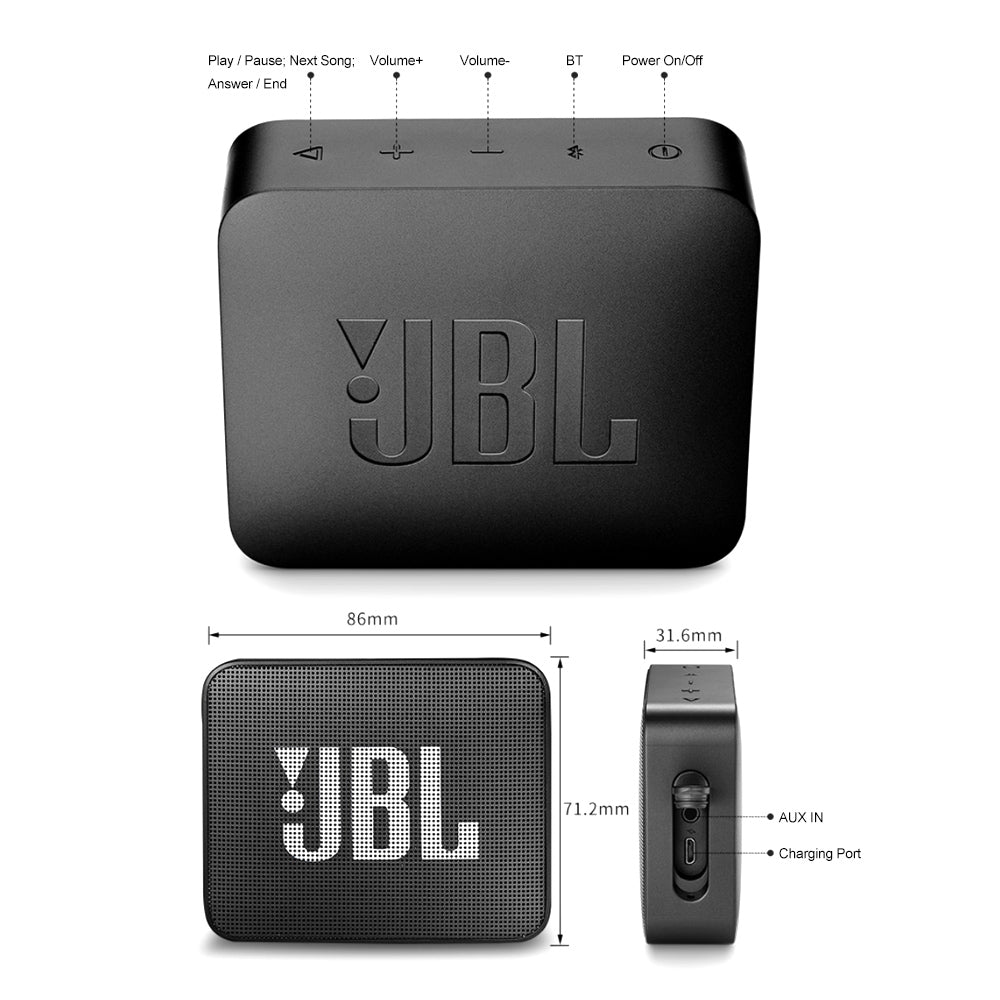 IPX7 Waterproof Wireless Portable JBL GO2 Bluetooth Speaker - Stereotech
