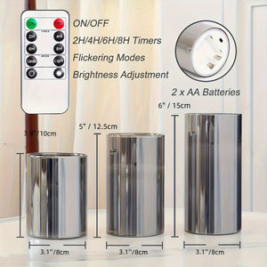 Elegant Gray LED Candle Lights with Remote - Flickering Flameless Wax Melt Burners for Weddings, Birthdays & Christmas Decor