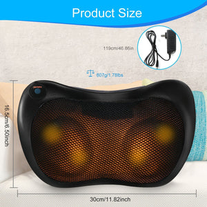 Back Neck Massage Pillow Kneading Massager In-Car Thermotherapy - Stereotech