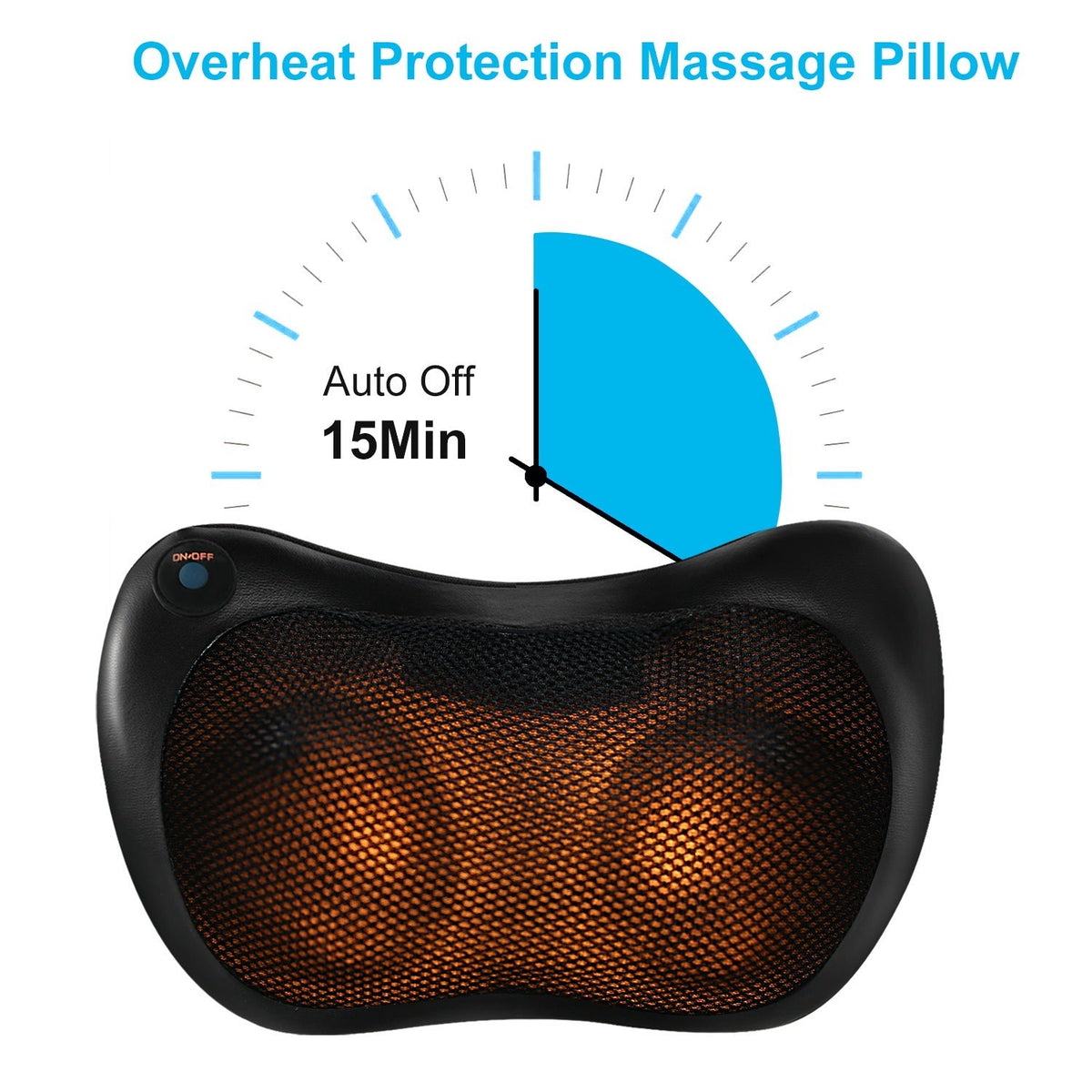 Back Neck Massage Pillow Kneading Massager In-Car Thermotherapy - Stereotech