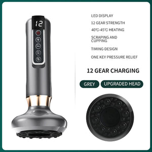 Electric Cupping Massager Vacuum Suction Cup GuaSha Anti Cellulite - Stereotech