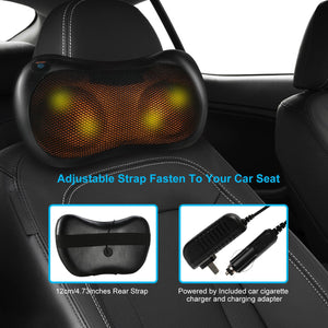 Back Neck Massage Pillow Kneading Massager In-Car Thermotherapy - Stereotech