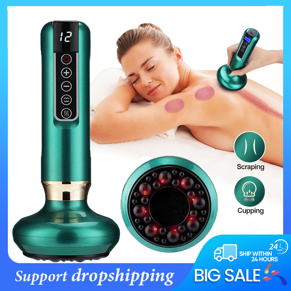 Electric Cupping Massager Vacuum Suction Cup GuaSha Anti Cellulite - Stereotech