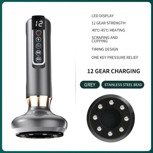 Electric Cupping Massager Vacuum Suction Cup GuaSha Anti Cellulite - Stereotech