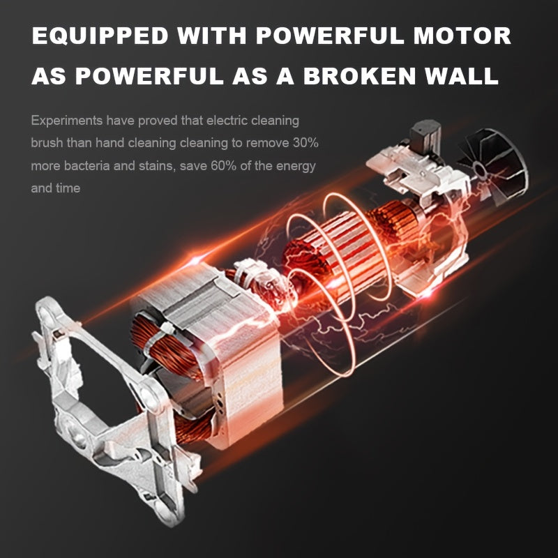 1pc Cordless Power Scrubber – High-Torque, Rechargeable Kitchen Cleaning Brush for Pots, Dishes &amp; Home Use