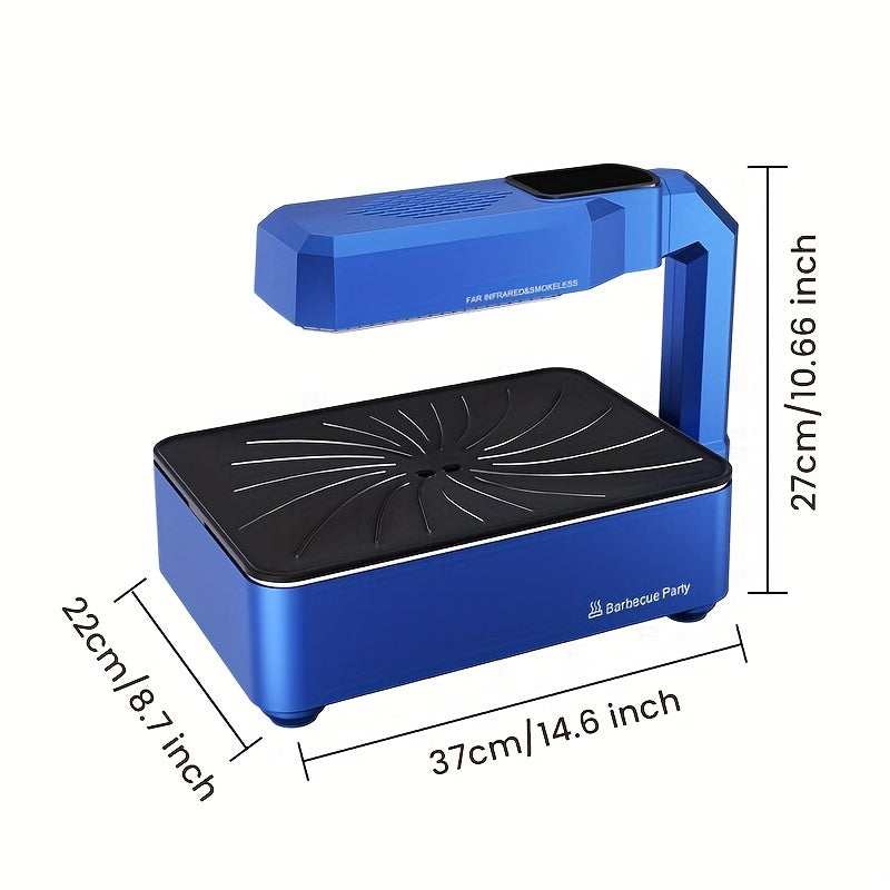 1100W LCD Touch Screen Barbecue Oven Home Smokeless Electric Grill Indoor Non-stick Barbecue Machine Infrared Barbecue Pot Skewer Machine