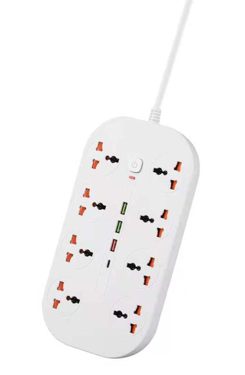 PC Power Strip Multi Plug with 5 AC Outlets QC3.0 18W 3 USB Fast Charging Ports Socket Adapter US UK EU AU Timer Power Socket