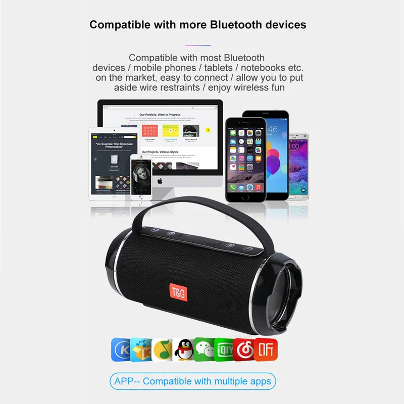 TG 116C 40W High Power Outdoor Bluetooth Speaker Subwoofer TWS Waterproof Portable Music Center System Column 3D Soundbar