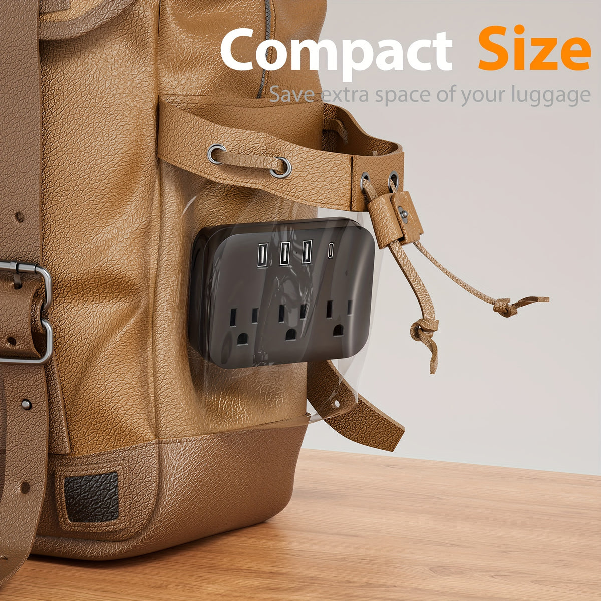 1pc Multi-outlet Power Extender With USB. Electrical Wall Outlet Splitter With 4 USB Ports (1-USB C) And 3 Outlets. Wall Charger Adapter Power Strip For Office, Bedside And Travel.