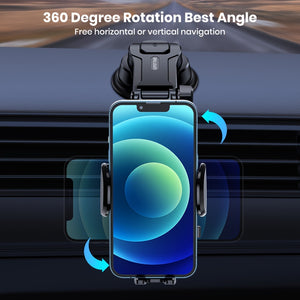 Car Phone Holder Mount, Upgraded Handsfree Stand, Phone Holder For Car Dashboard, Compatible With IPhone Samsung Android - Stereotech