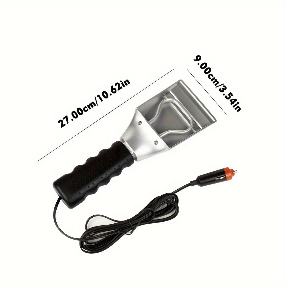 12V Heated Snow Shovel for Car with Plug-In Operation, Multi-Functional Winter Snow Removal Tool, ABS Construction, Safe for Vehicle Paint, Efficient Handheld Snow Brush