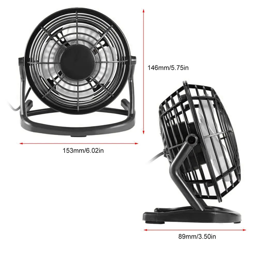 Mini USB Desktop Table Fan 360° Rotation Personal Fan Strong Wind Silent Portable Summer Cooling Fan for Office Bedroom Supplies