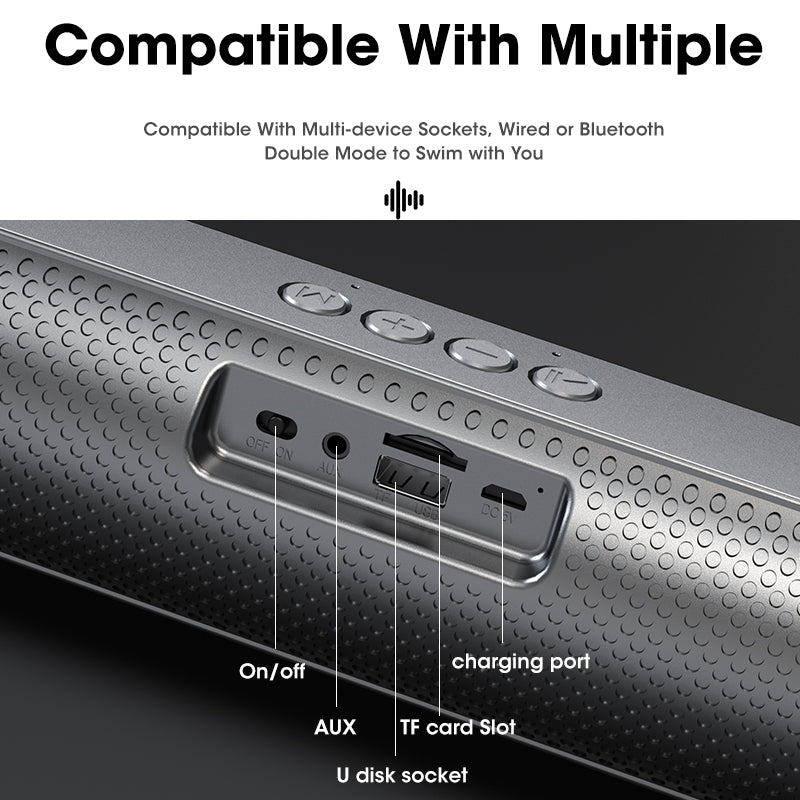 Computer Soundbar Desktop Bluetooth Speakers Rechargeable 6D Deep Bass Stereo Subwoofer AUX Wired for Laptop PC TV Loudspeaker