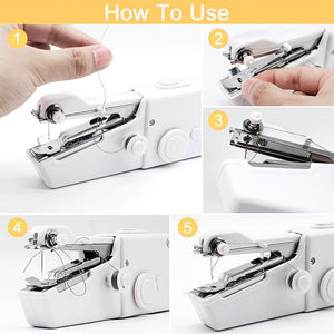 1pc Handheld Sewing Machine Mini Sewing Machines, Portable Sewing Machine Quick Handheld Stitch Tool For Fabric, Kids Cloth, Clothing (battery Not Included)