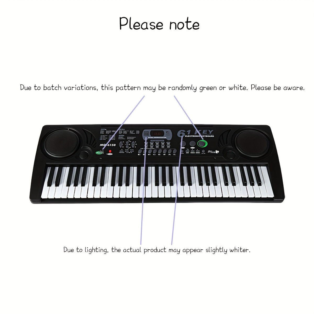 Micro poly 61-Key Multifunctional Electronic Keyboard – Portable Performance Synthesizer with Built-in Tones &amp; Rhythms, Microphone for Sing-Along, Exciting Light Effects, Battery/USB Dual Power, Ideal for Beginners &amp; Music