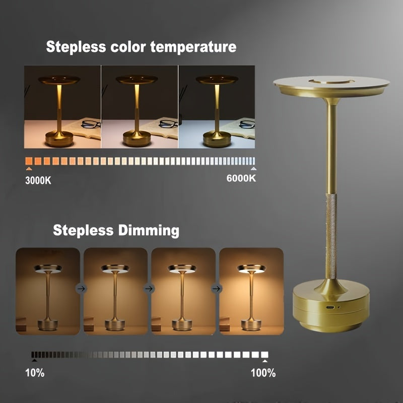 Versatile Aluminum Touch-Control Desk Lamp with Stepless Dimming &amp; 3-Color Temperature Settings - Perfect for Home, Office, Outdoor Spaces &amp; More - Ideal Gift for Thanksgiving &amp; Christmas