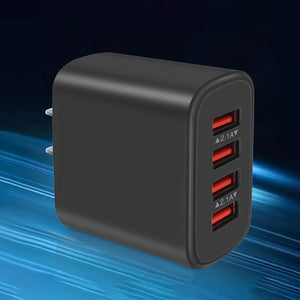 4-Port Fast Charging Cube - Wall Charger with Wide Compatibility for iPhone 14/13/12/11 Pro Max/10/SE/X/8 Plus and Samsung Galaxy S22/S21/S20 - Compact Power Block Charging Box Brick with Safe and Efficient Charging