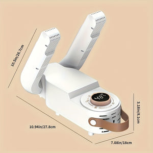 Portable 2-Hour Timer Boot & Shoe Dryer/Warmer - Space-Saving, Odor Eliminator, Auto Shut-Off, Fits All Footwear (US Plug)