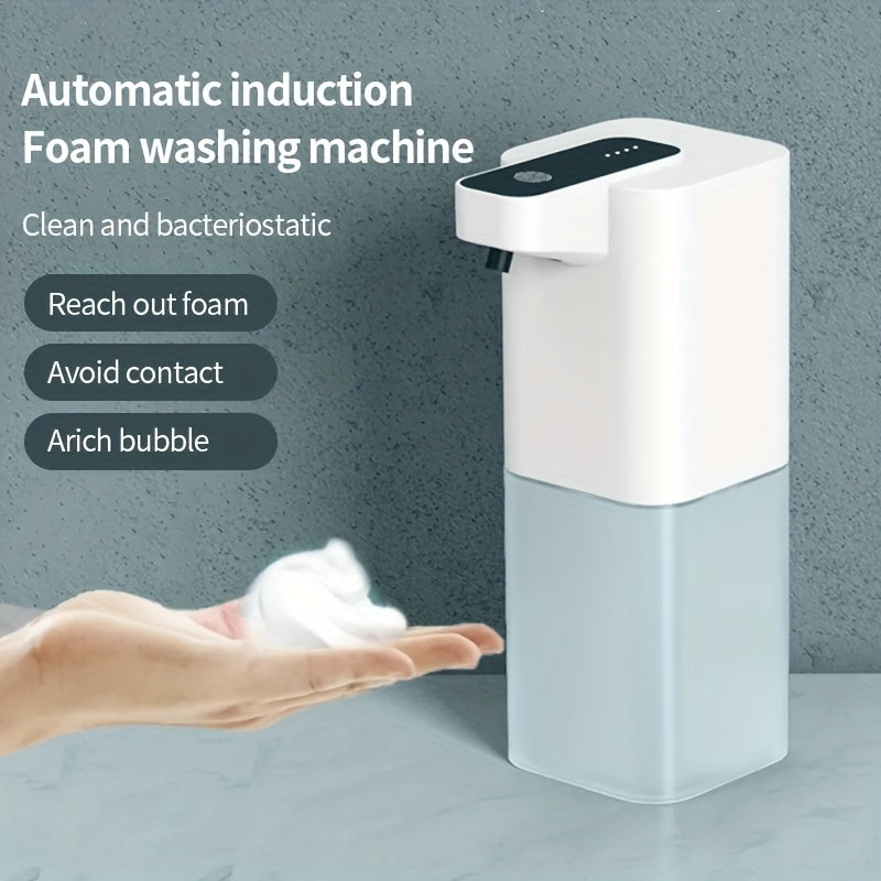 1pc Automatic Soap Dispenser, 400ml/14oz Touchless Sensor Foaming Soap Dispenser, USB Rechargeable, Hand Free Automatic Foam Liquid Soap Dispenser For Bathroom &amp; Kitchen