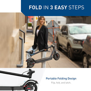 Electric Scooter, 500W Powerful Motor, 10" Solid Tires, 25Miles/40KM Range & 19Mph/30 KPH Folding Commuter Electric Scooter For Adults