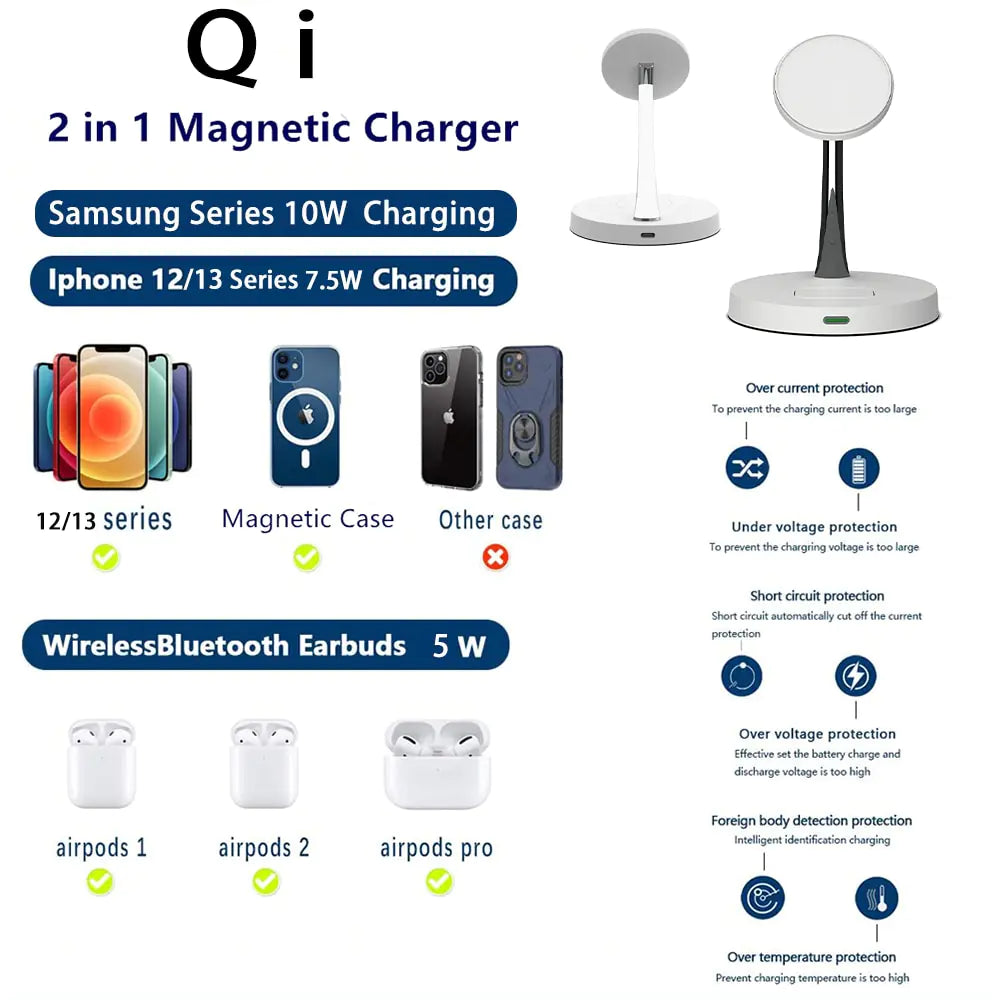 Iphone Magnetic Wireless Charger Station - Stereotech