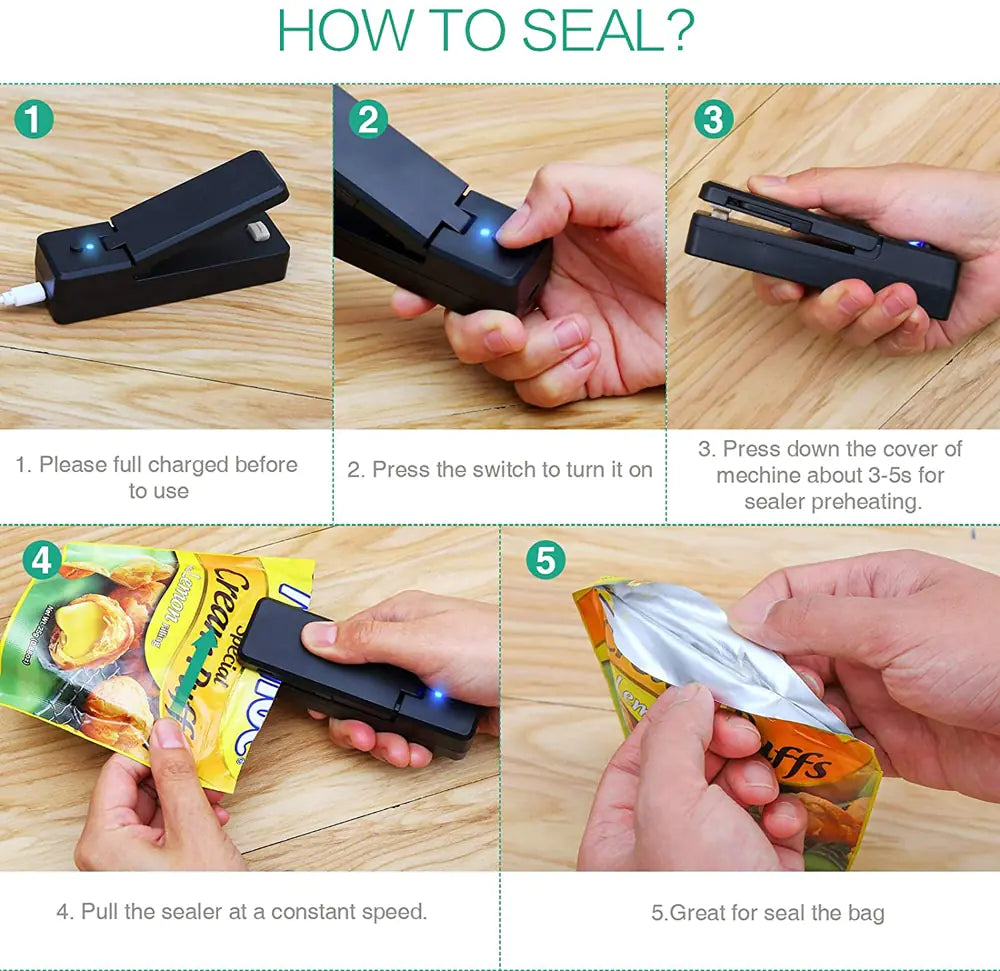 Rechargeable Portable Mini Bag Sealer - Stereotech