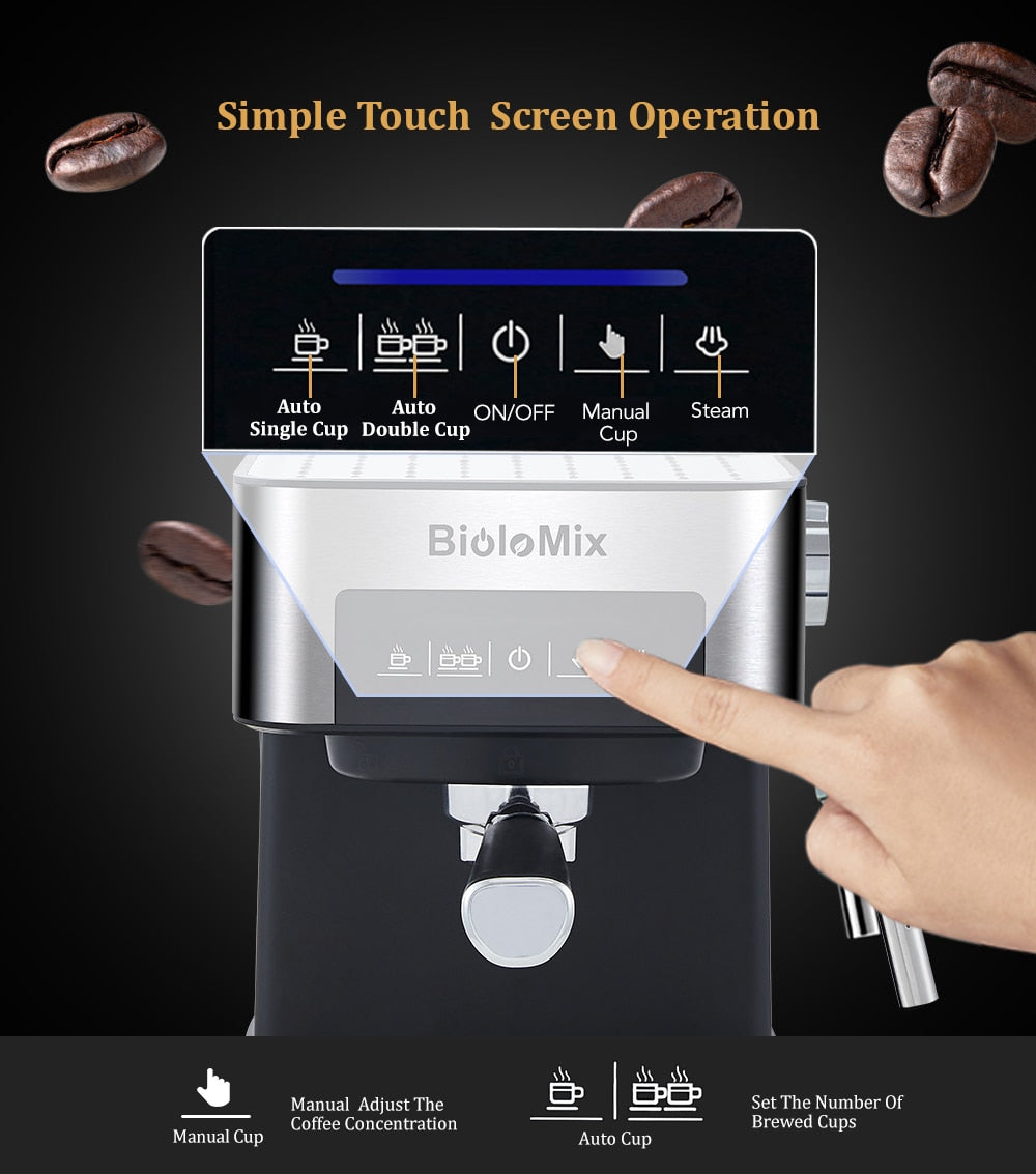Coffee Maker Machine with Milk Frother - Stereotech