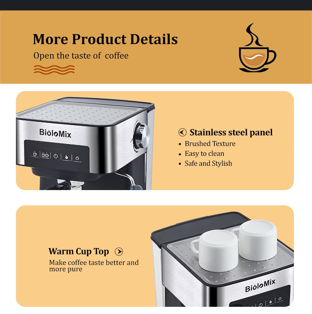 Coffee Maker Machine with Milk Frother - Stereotech