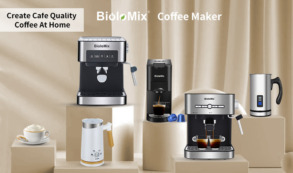 Coffee Maker Machine with Milk Frother - Stereotech