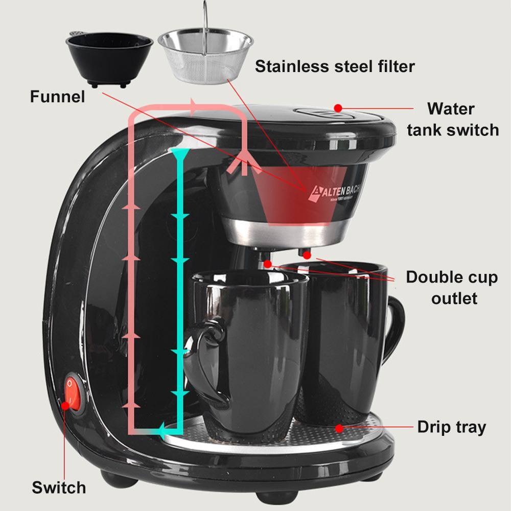 450W Household Electric Steam Drip Coffee Maker - Stereotech