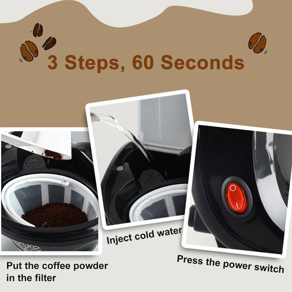450W Household Electric Steam Drip Coffee Maker - Stereotech