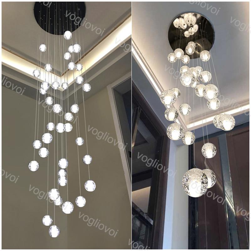Crystal Chandelier Lighting Glass Ball With Bubble 2M Hanging G4 110V