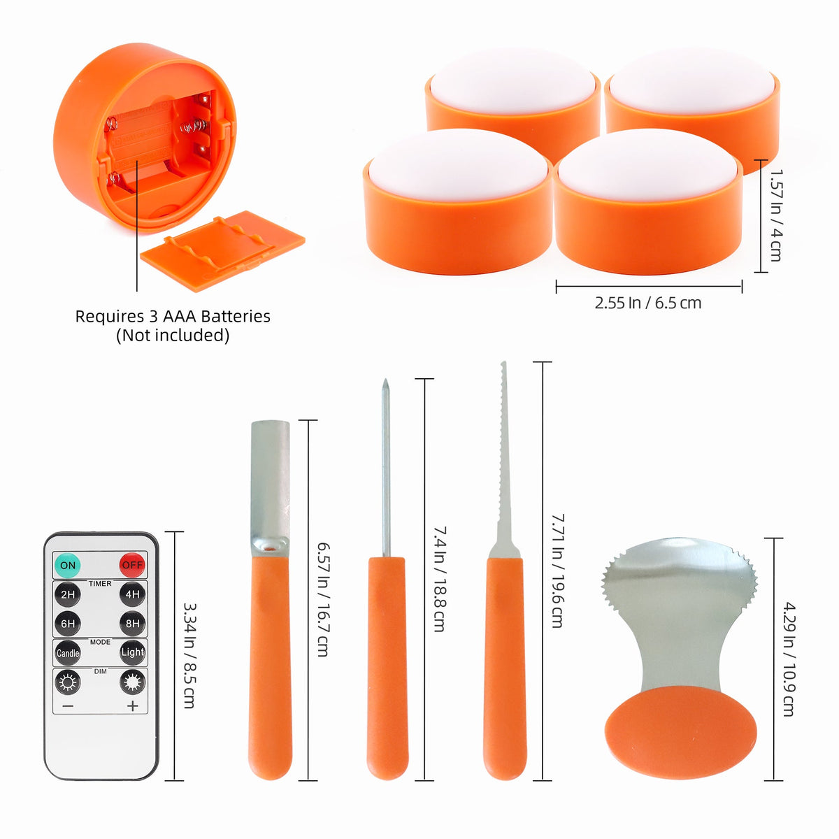 Halloween LED Pumpkin Lights with Remote and Timer 4Packs