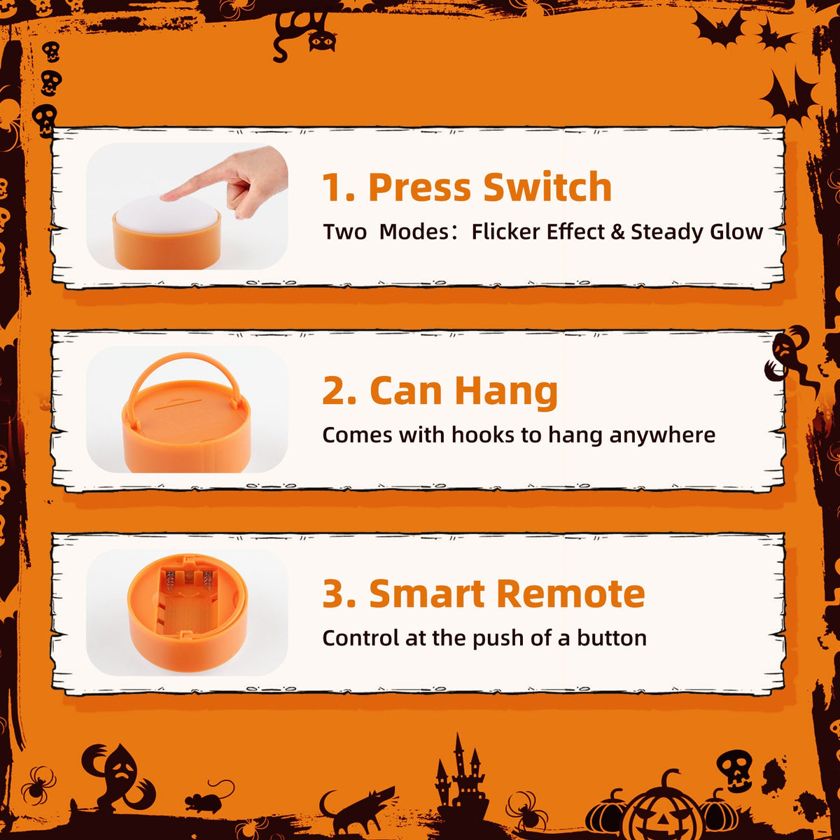 Halloween LED Pumpkin Lights with Remote and Timer 4Packs